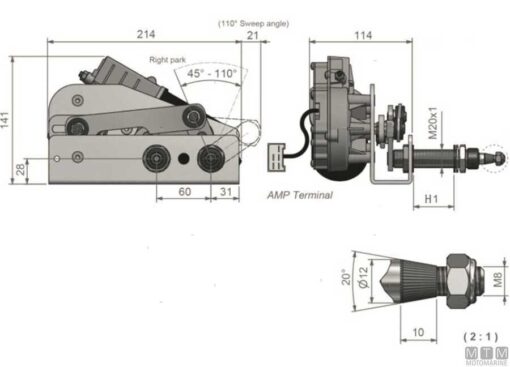 Verstelbare pantograaf Roca W50 zwart 1020-1200mm - Afbeelding 3