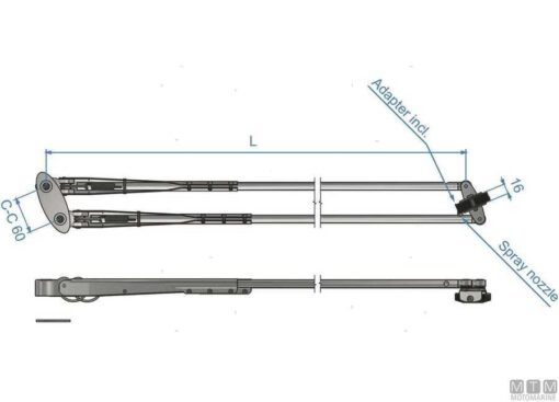 Verstelbare pantograaf Roca W50 zwart 1020-1200mm - Afbeelding 6