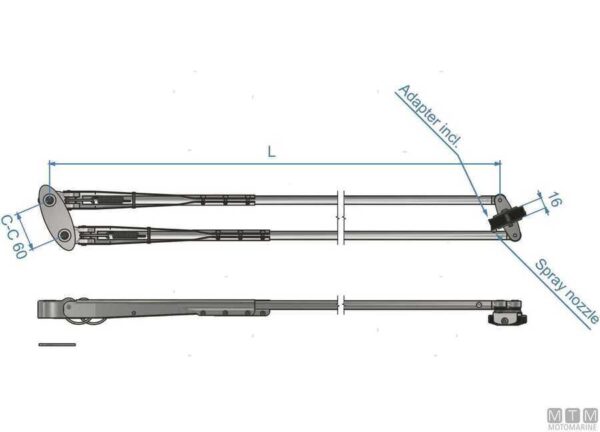 Verstelbare pantograaf Roca W50 zwart 1020-1200mm - Afbeelding 6