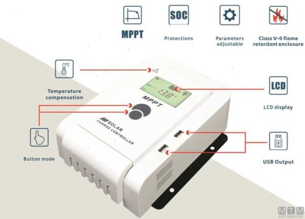 Zonne-oplaadregelaar MPPT 10amp Ingang - Afbeelding 3