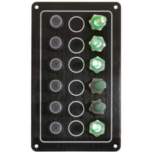 Zwarte elektrische paneel GHOST met 6 schakelaars 100 x H170mm