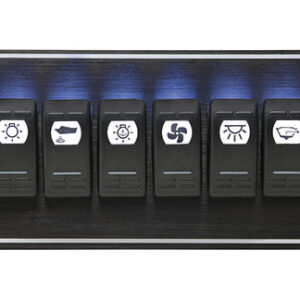 Elektrisch paneel Black Sea met 6 Led waterdichte schakelaars 205 x H102mm