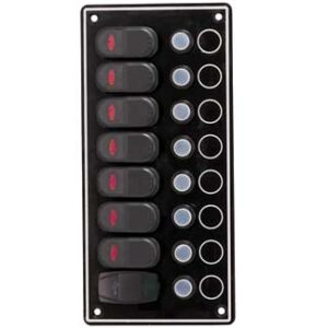 Elektrisch Paneel Black Sea met 7 Led Schakelaars en USB Plug 115 x H240mm