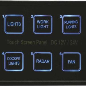 Digitaal touchpaneel 6 schakelaars 100 x 80 x H10mm