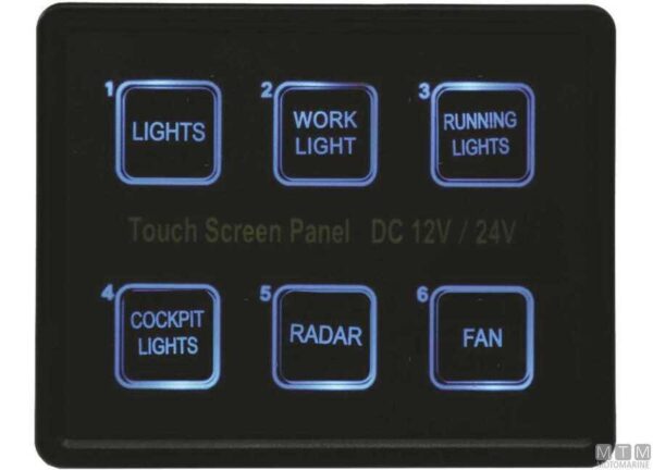 Digitaal touchpaneel 6 schakelaars 100 x 80 x H10mm