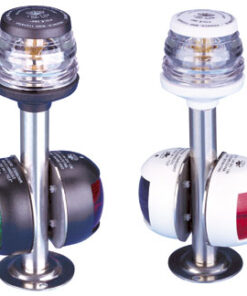 Gecombineerde navigatie licht wit (rood / groen 225° - wit 360°) met Mast H30cm