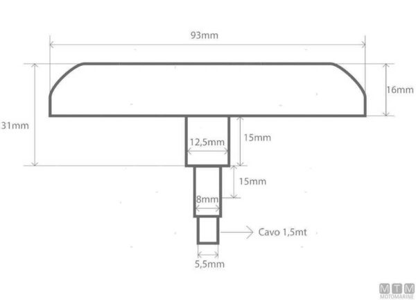 Onderwater Led lamp WK wit en blauw 93 x 16mm - Afbeelding 5