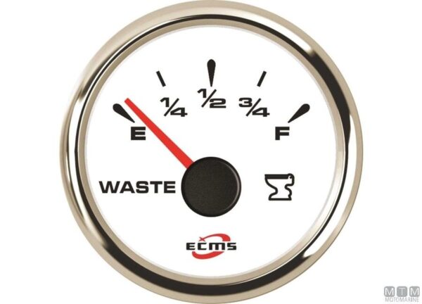 Analoge Ampèremeter met Shunt ECMS Wit en Chroom -80+80a 52 mm - Afbeelding 3