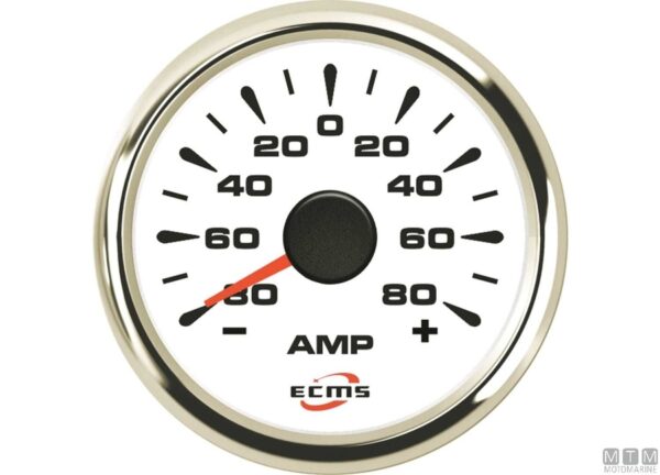 Analoge Ampèremeter met Shunt ECMS Wit en Chroom -80+80a 52 mm - Afbeelding 6
