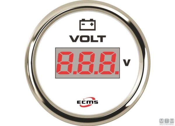 Analoge Ampèremeter met Shunt ECMS Wit en Chroom -80+80a 52 mm - Afbeelding 8