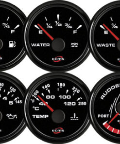 Ampèremeter met shunt ECMS All Black -150 +150a