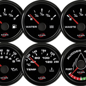 Ampèremeter met shunt ECMS All Black -150 +150a