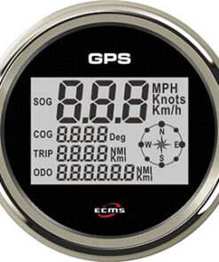 GPS Snelheidsmeter ECMS 85mm Zwart Chroom 12/24V
