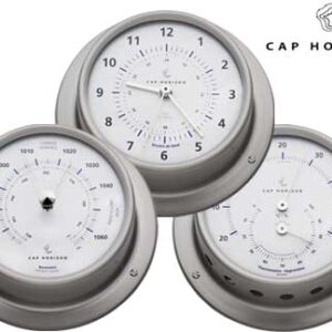 Thermo-Hygrometer Roestvrij Staal Satijn 110mm Kap Horizon (door Barigo)