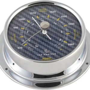 Chromen messing Thermometer & Hygrometer Carbon 70mm Cap Horizon (door Barigo)