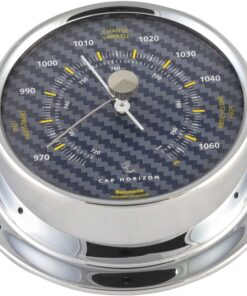 Verchroomde Messing Marine Klok Carbon 70mm Dop Horizon (door Barigo)