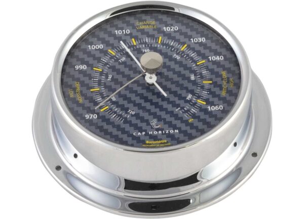 Chroom Messing Barometer Carbon 70mm Cap Horizon (door Barigo)
