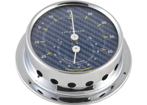 Verchroomde Messing Marine Klok Carbon 70mm Dop Horizon (door Barigo) - Afbeelding 2
