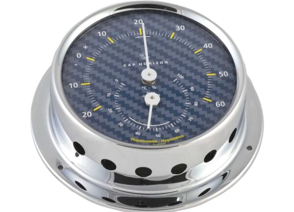 Chroom Messing Barometer Carbon 70mm Cap Horizon (door Barigo) - Afbeelding 2