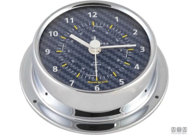 Chromen messing Thermometer & Hygrometer Carbon 70mm Cap Horizon (door Barigo) - Afbeelding 3