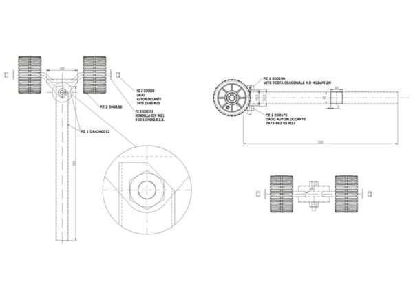 Beugel H500 met 2 Rollers - Afbeelding 2