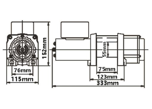 Elektrische Lier DW4000 12v (1800kg) - Afbeelding 2