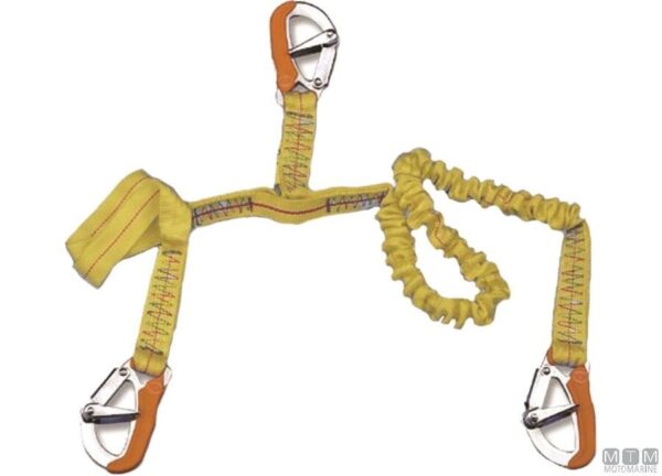Elastische Veiligheidslijn met drie haken (100 -200-100cm) - Afbeelding 3