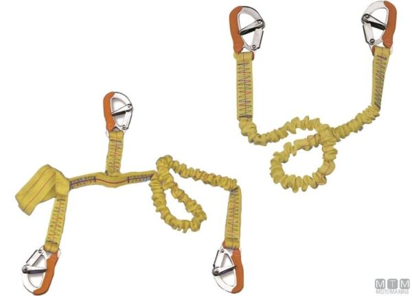 Elastische Veiligheidslijn met drie haken (100 -200-100cm)