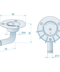 Roca RVS Tankvent (16mm Slang / Gehoekt)