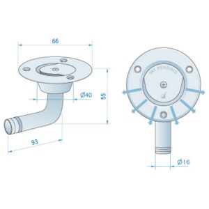 Roca RVS Tankvent (16mm Slang / Gehoekt)