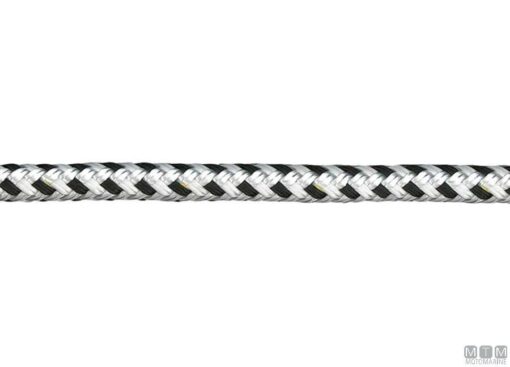Zwart & Witte Gevlochten Mooring Lijn 14mm x150mts