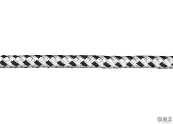 Zwart & Witte Gevlochten Mooring Lijn 14mm x150mts