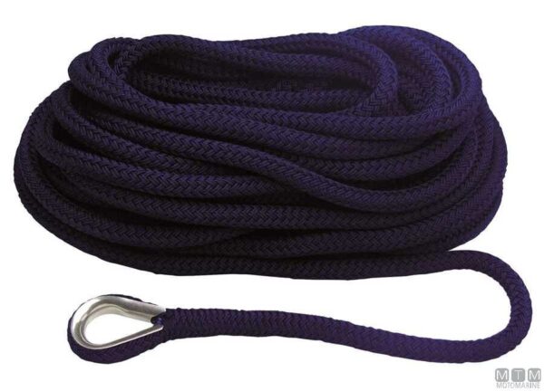 Mooring Lijn Blauw Navy 24mm X 15mt Vingerhoed