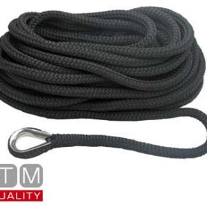 Mooring Lijn Zwart 20mm X 15mt Oog