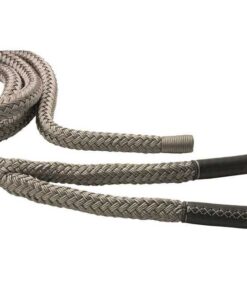 Custom steiger Lijn Staal Grijs Met Oog 28mm x16mts Met Zwart Leren Bedekking