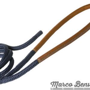 Aangepaste steigerlijn Blauw Marine Met Oog 24mm x16mts Met Zwart Lederen Hoes