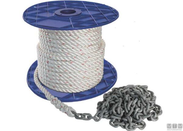 Kit Ankeren met 50mt Lijn 14mm en 7.5mt Ketting 8mm Din766