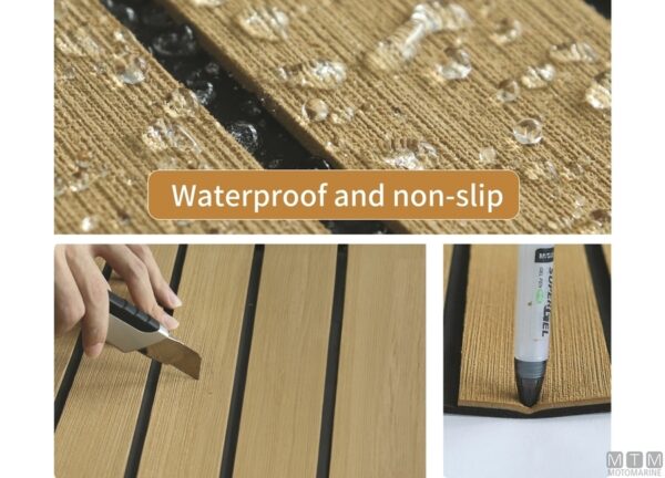 Deck vloer kleur teak 100 x 200 cm - Afbeelding 11