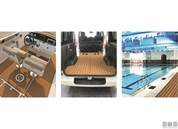Deck vloer kleur teak 100 x 200 cm - Afbeelding 9