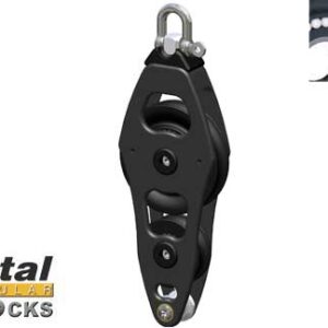 Antal Fiddle Block met Becket + Cam 70mm voor 12mm lijnen