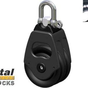 Antal Katrol Dubbel Blok 70mm voor 12mm lijnen
