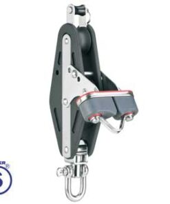 Sprenger Katrol Fiddle Block Wartel met Cam kikker en Becket 70mm voor 14mm lijnen