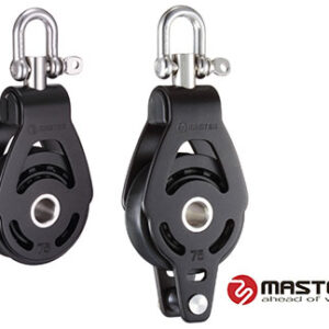 Katrol Master Hercules Enkel met Becket 75mm voor 19mm lijnen