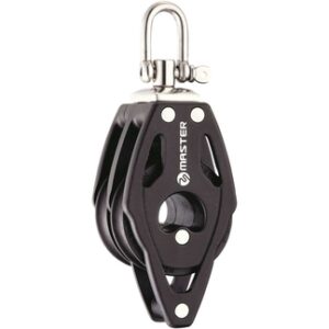 Katrol Master Windrider Dubbel met Becket 75mm voor lijnen tot 14mm
