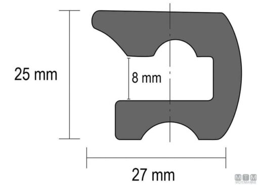 Fenderprofiel Eco2 H25 zwart 16m - Afbeelding 2