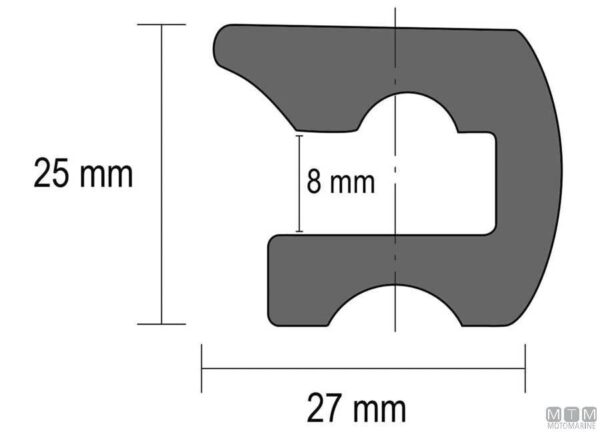 Fenderprofiel Eco2 H25 zwart 16m - Afbeelding 2