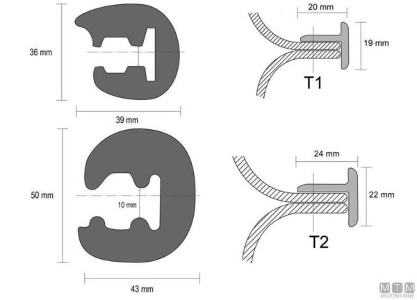 Rub Rails T2 H45 Zwart 12mts - Afbeelding 8