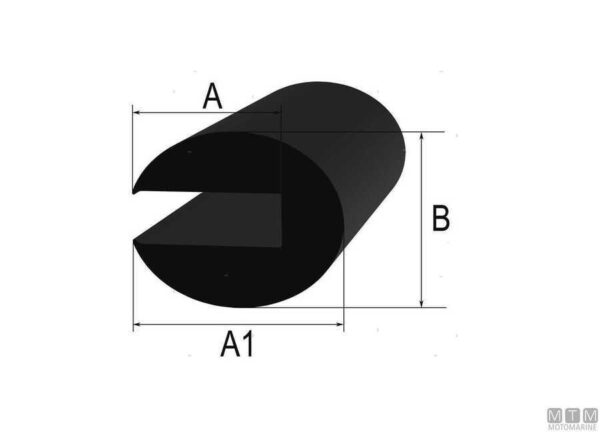 Beschermend profiel Zwart Vierkant 3.5 tot 5.5mm 15m - Afbeelding 2