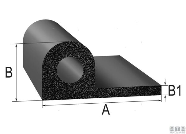Trim-lok PO rubberen afdichting 3M 32,0 x 12,5 x 3,0mm x 15 Mt - Afbeelding 2