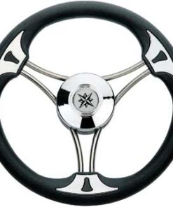 Roestvrijstalen Stuurwiel Targa 350mm met Polyurethane Grip Zwart